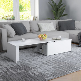 Coffee Table White Engineered wood Large Simple Coffee ...