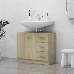 Sink Cabinet Sonoma Oak Engineered Wood 24.8x11.8x21.3 ...