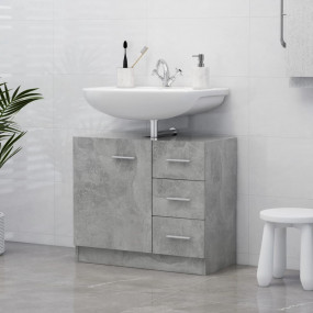 Sink Cabinet Concrete Grey Engineered wood 24.8 x 11.8 ...