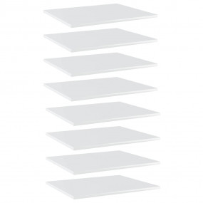 Shelf Set of 8 High gloss white Engineered wood Medium