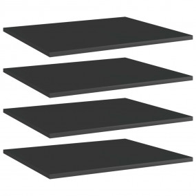 Shelf Set of 4 High gloss black Engineered wood Gloss F...