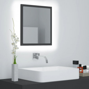 Mirror Grey Acrylic, Engineered wood Medium Bathroom Mi...