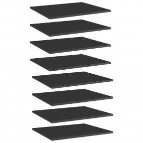 Shelf Set of 8 High gloss black Engineered wood 23.6x19...