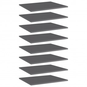 Shelf Set of 8 High gloss gray Engineered wood 23.6x19....