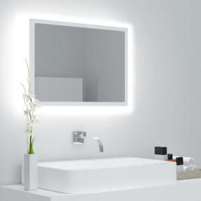 Mirror White Acrylic, Engineered wood Medium Mirror Rec...