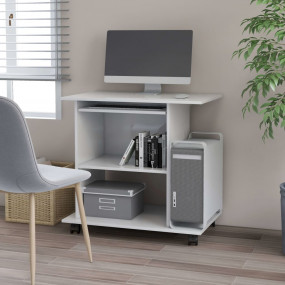 Computer Desk High gloss white Engineered wood Compact