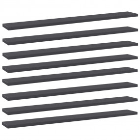 Shelf Set of 8 Grey Engineered Wood 31.5 x 3.9 x 0.6 in
