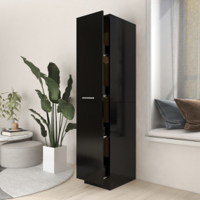 Apothecary Cabinet Black Engineered Wood Compact