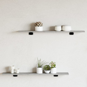 Shelf Set of 8 Concrete Grey Engineered Wood Medium Sim...