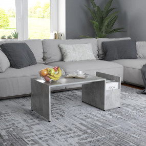 Coffee Table Concrete Grey Engineered Wood Medium Coffe...