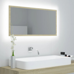 Mirror Sonoma oak Engineered wood, acrylic 35.4x3.3x14....