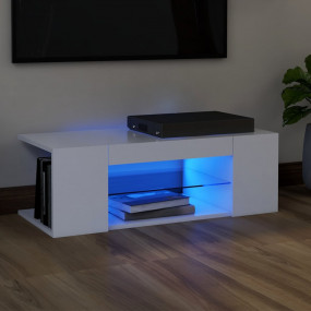 TV Cabinet White Engineered wood Medium TV Cabinet Rect...