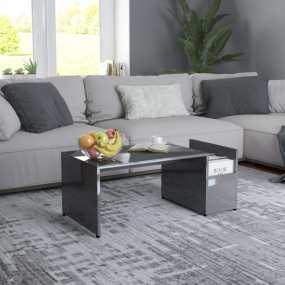 Coffee Table High gloss grey Engineered wood 35.4 x 17....