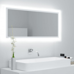 Mirror White Engineered wood, Acrylic 39.4 in x 3.3 in ...