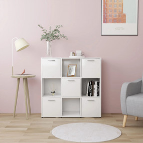 Book Cabinet White Engineered wood 35.4x11.8x35.4 in Bo...