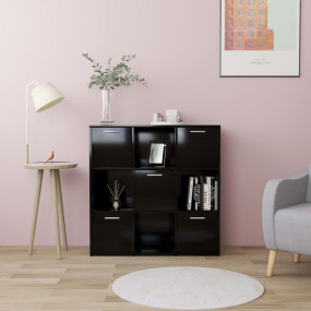 Book Cabinet Black Engineered wood Medium Book Cabinet ...