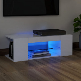 TV Cabinet High gloss white Engineered wood 35.4 x 15.4...
