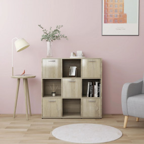 Book Cabinet Sonoma Oak Engineered Wood Medium Book Cab...