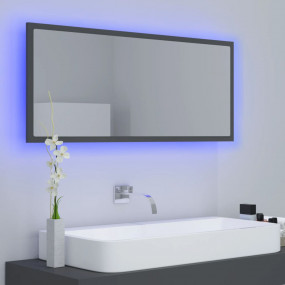 Mirror Grey Engineered wood, acrylic 39.4x3.3x14.6 in L...