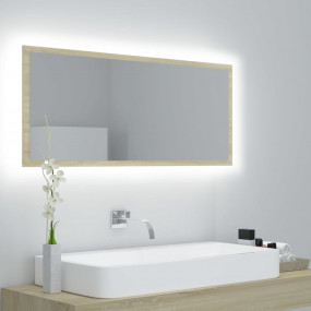 Mirror Sonoma oak Acrylic, Engineered wood 39.4 in x 14...
