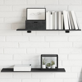 Shelf Set of 4 Grey Engineered wood 31.5 in Extra Thick...