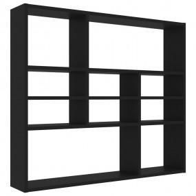 Wall Shelf Black Engineered wood Medium Wall Shelf Rect...