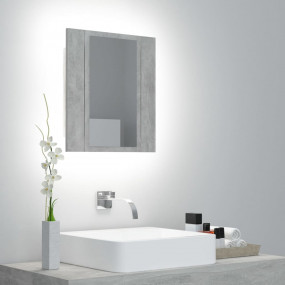 LED Mirror Cabinet Concrete grey Engineered wood, acryl...