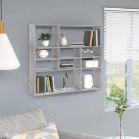 Wall Shelf Concrete Grey Engineered Wood Medium Wall Mo...