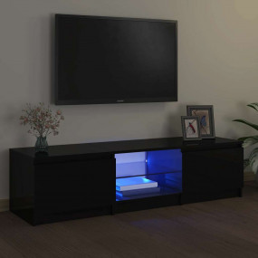 TV Cabinet Black Engineered wood, tempered glass Medium