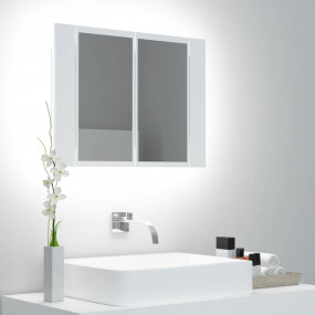LED Mirror Cabinet White Engineered wood, Acrylic Compa...