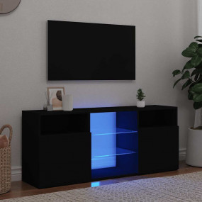 TV Cabinet Black Engineered wood, tempered glass 47.2x1...