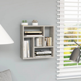 Wall Shelf Concrete Gray Engineered Wood 17.8 x 6.3 x 1...