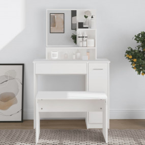 Dressing Table White Engineered Wood Medium Dressing Ta...