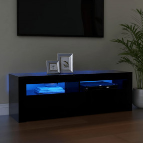 TV Cabinet Black Engineered Wood Medium TV Cabinet Rect...