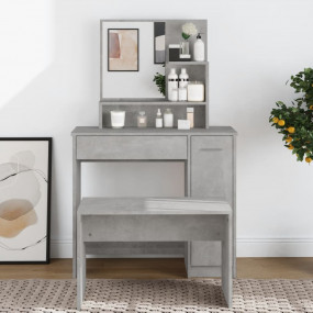 Dressing Table Concrete Grey Engineered Wood 34.1 x 13....