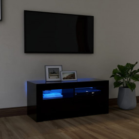 TV Cabinet Black Engineered wood Modern TV Cabinet Rect...