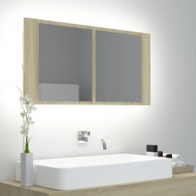 Led Mirror Cabinet Sonoma Oak Engineered wood, Acrylic