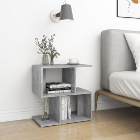 Bedside Cabinet Set of 2 Concrete Grey Engineered Wood ...