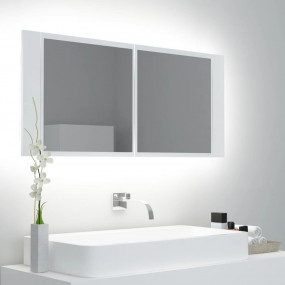 Led Mirror Cabinet White Engineered wood, acrylic