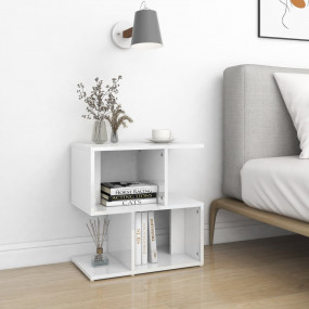 Bedside Cabinet High gloss white Engineered wood Medium