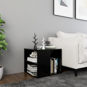 Side Table Black Engineered Wood Small Side Table Squar...