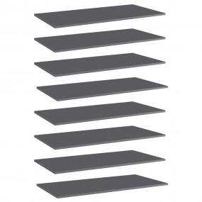 Shelf Set of 8 High gloss grey Engineered wood 31.5x11....