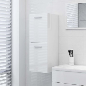 Bathroom Cabinet High gloss white Engineered wood Mediu...
