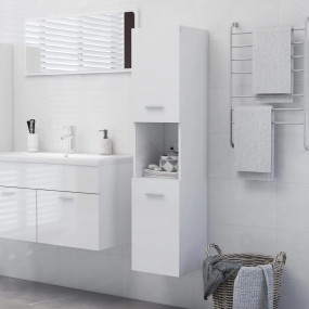 Bathroom Cabinet High gloss white Engineered wood