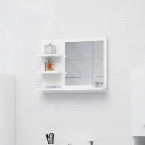 Mirror White Engineered wood, Acrylic Medium Bathroom M...