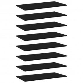Shelf Set of 8 Black Engineered wood Simple Shelf Recta...