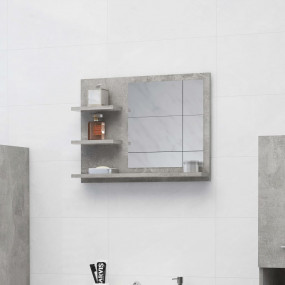 Mirror Concrete Gray Engineered Wood, Acrylic Medium Mi...
