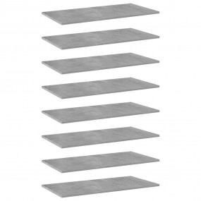 Shelf Set of 8 Concrete Grey Engineered Wood 31.5 x 15....