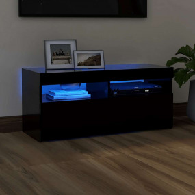 TV Cabinet Black Engineered wood Medium Modern TV Cabin...
