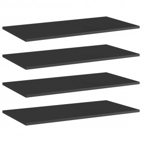 Shelf Set of 4 High gloss black Engineered wood Simple ...